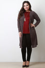 Ribbed Longline Long Sleeves Cardigan