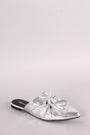 Qupid Knotted Bow Slip On Mule Flat