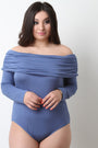 Long Sleeve Off The Shoulder Ruched Bodysuit - NoveltyOne