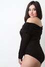 Long Sleeve Off The Shoulder Ruched Bodysuit - NoveltyOne