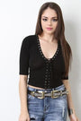 Vegan Leather Embroidered Swirls Belt