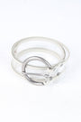 Round Buckle Color Trimmed Clear Belt