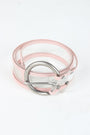 Round Buckle Color Trimmed Clear Belt