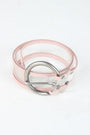 Round Buckle Color Trimmed Clear Belt