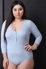 Ribbed Knit Button Up Bodysuit