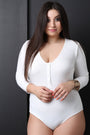 Ribbed Knit Button Up Bodysuit