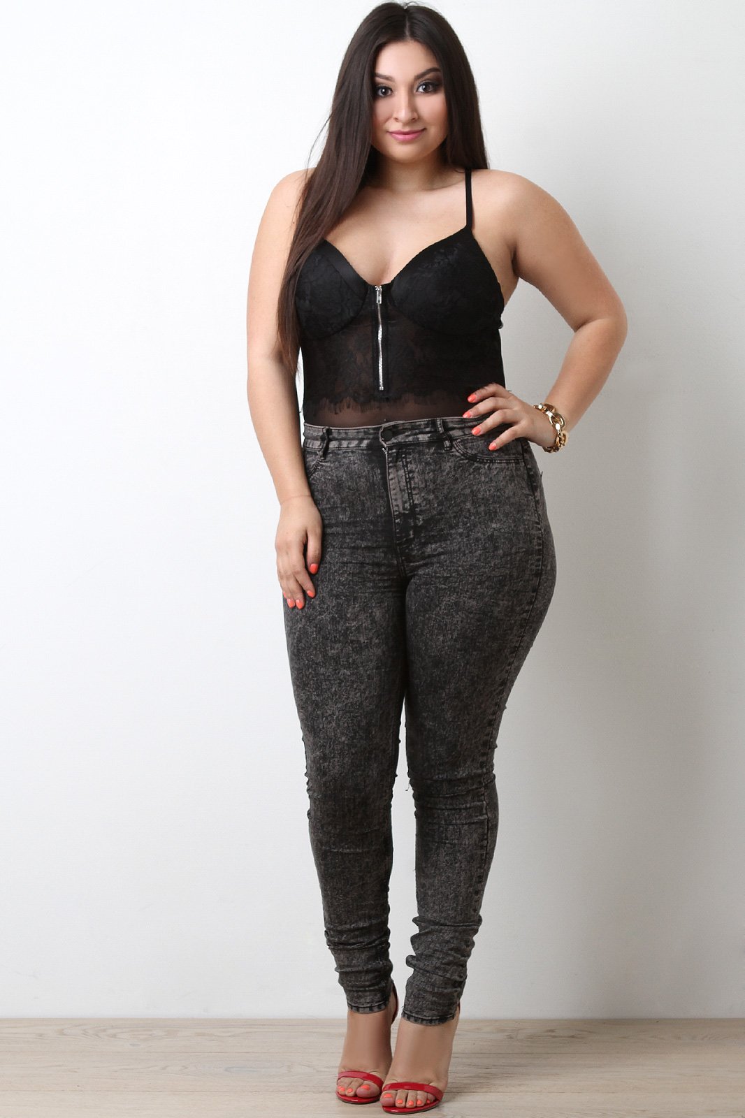 Eyelash Lace Mesh Bodysuit