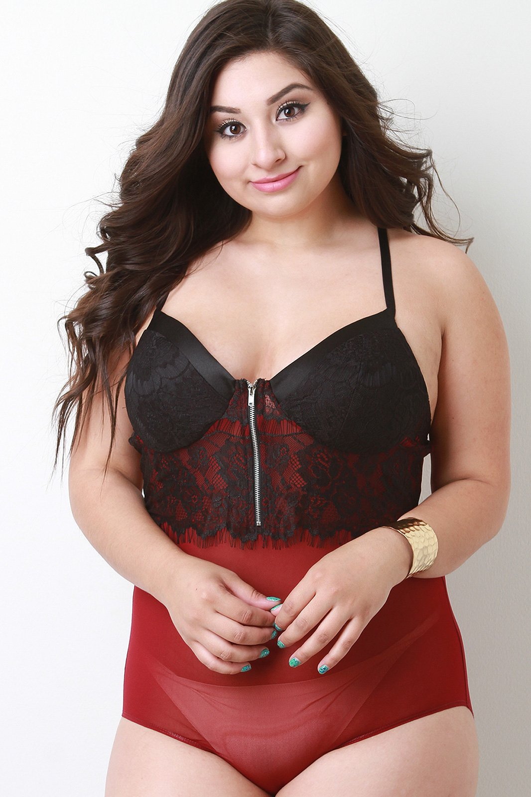 Eyelash Lace Mesh Bodysuit