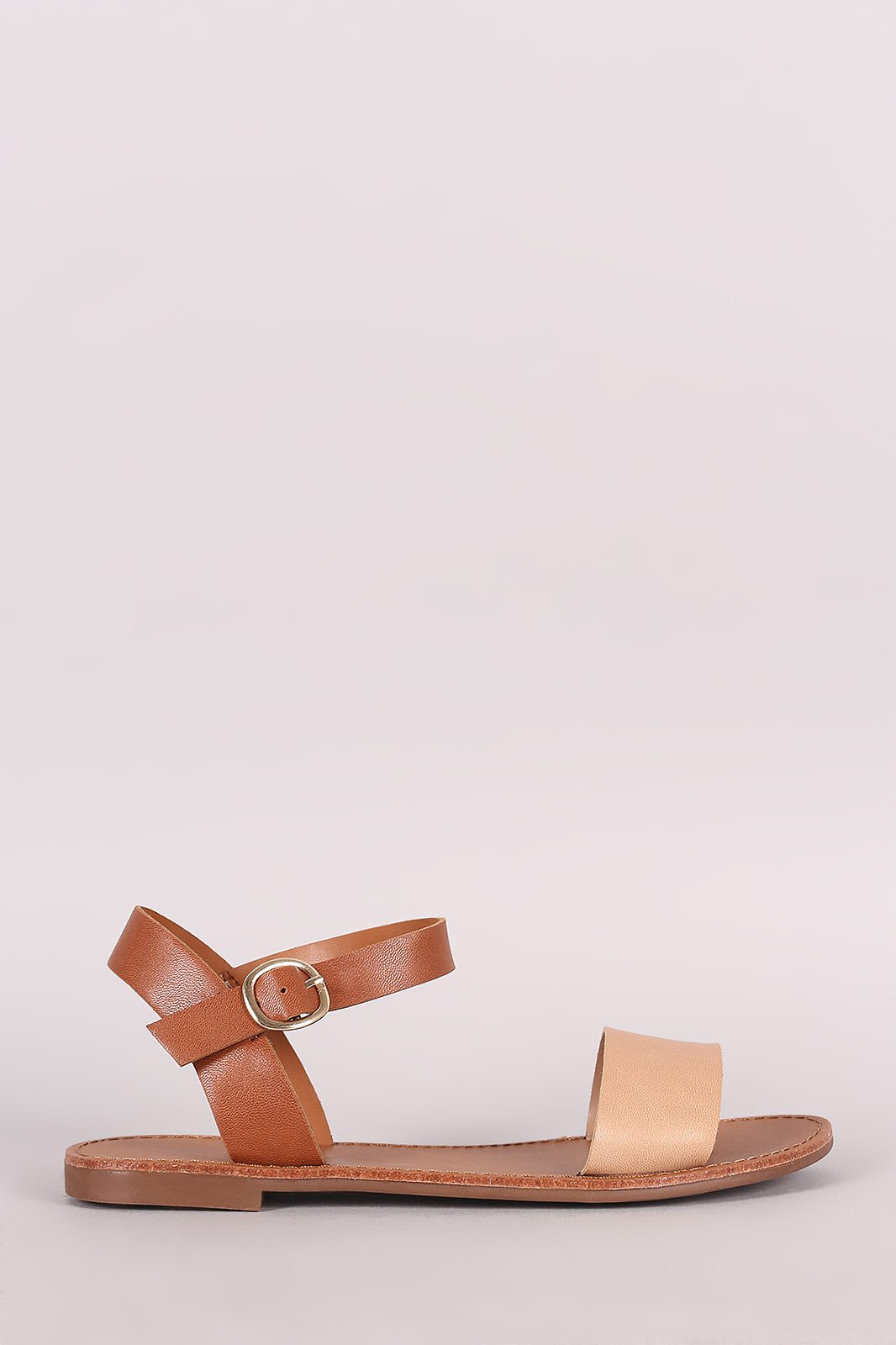 Breckelle Two Tone Akle Strap Flat Sandal