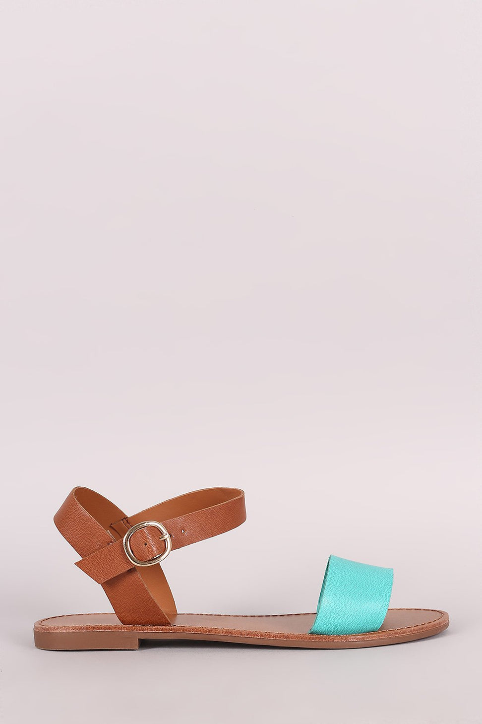 Breckelle Two Tone Akle Strap Flat Sandal