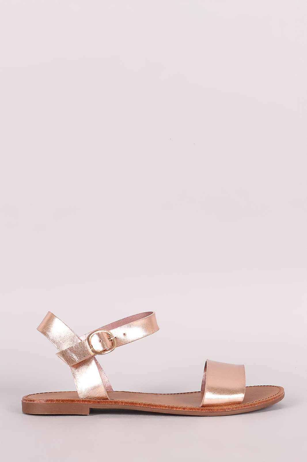 Breckelle Two Tone Akle Strap Flat Sandal