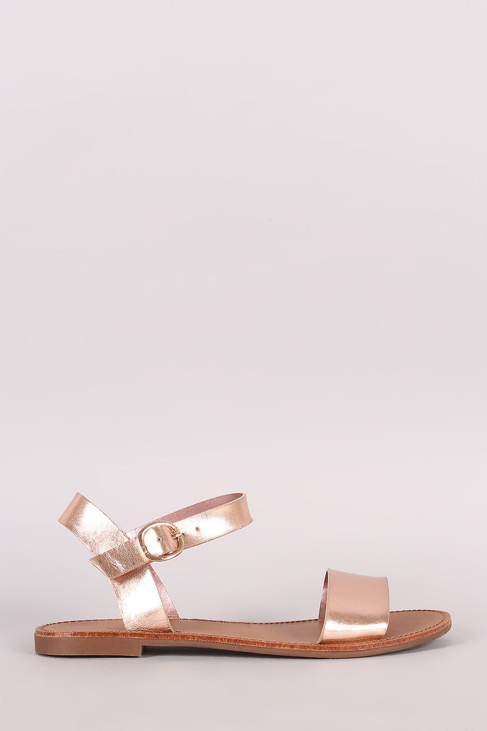 Breckelle Two Tone Akle Strap Flat Sandal