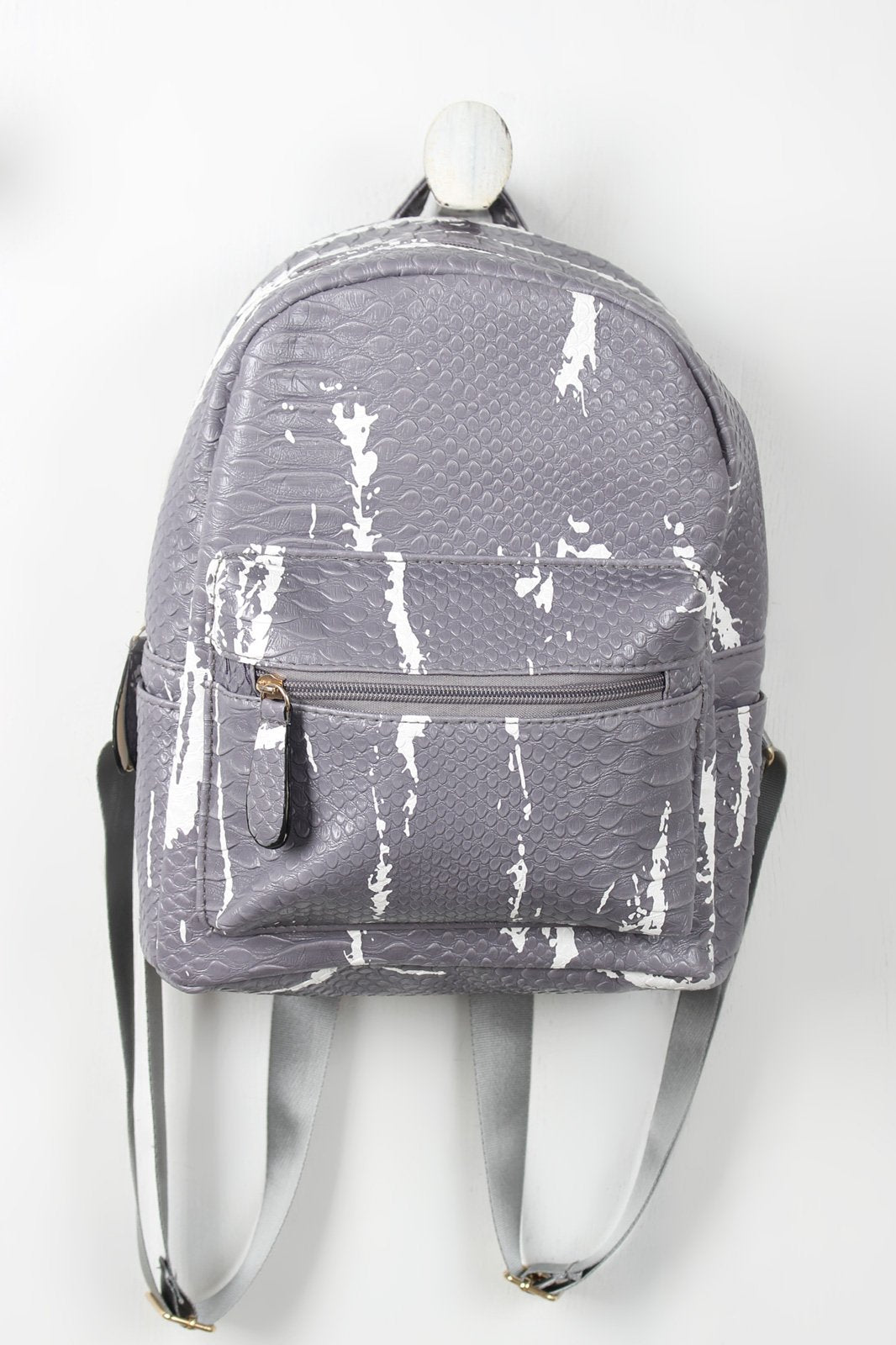 Faux Snakeskin Splattered Paint Mini Backpack - NoveltyOne