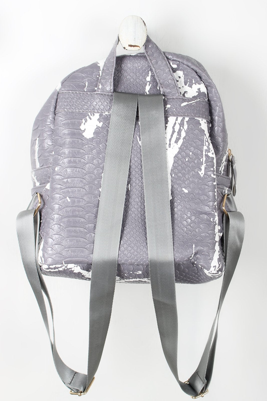 Faux Snakeskin Splattered Paint Mini Backpack - NoveltyOne