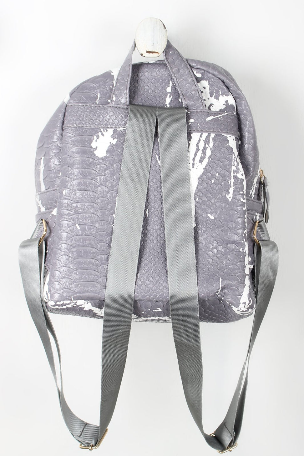 Faux Snakeskin Splattered Paint Mini Backpack - NoveltyOne