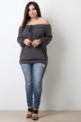 Off The Shoulder Self Tie Pocket Top