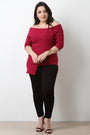 Asymmetrical Off The Shoulder Ribbed Knit Top