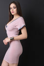 Striped Trim Stretchy Mini Dress