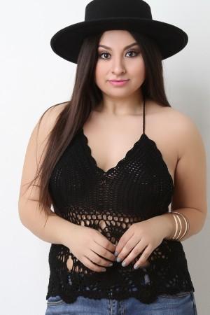 Crochet Scallop Hem Halter Top