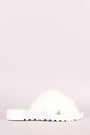 Qupid Crisscross Faux Fur Slide Sandal