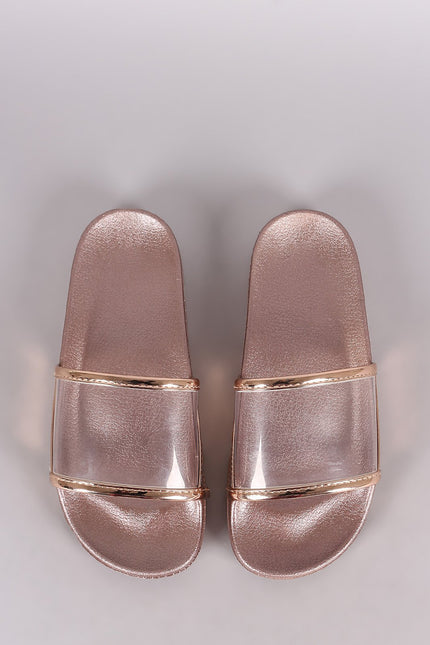 Transparent Band Open Toe Slide Sandal