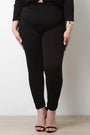 Solid Jersey Knit Wide Waistband Leggings