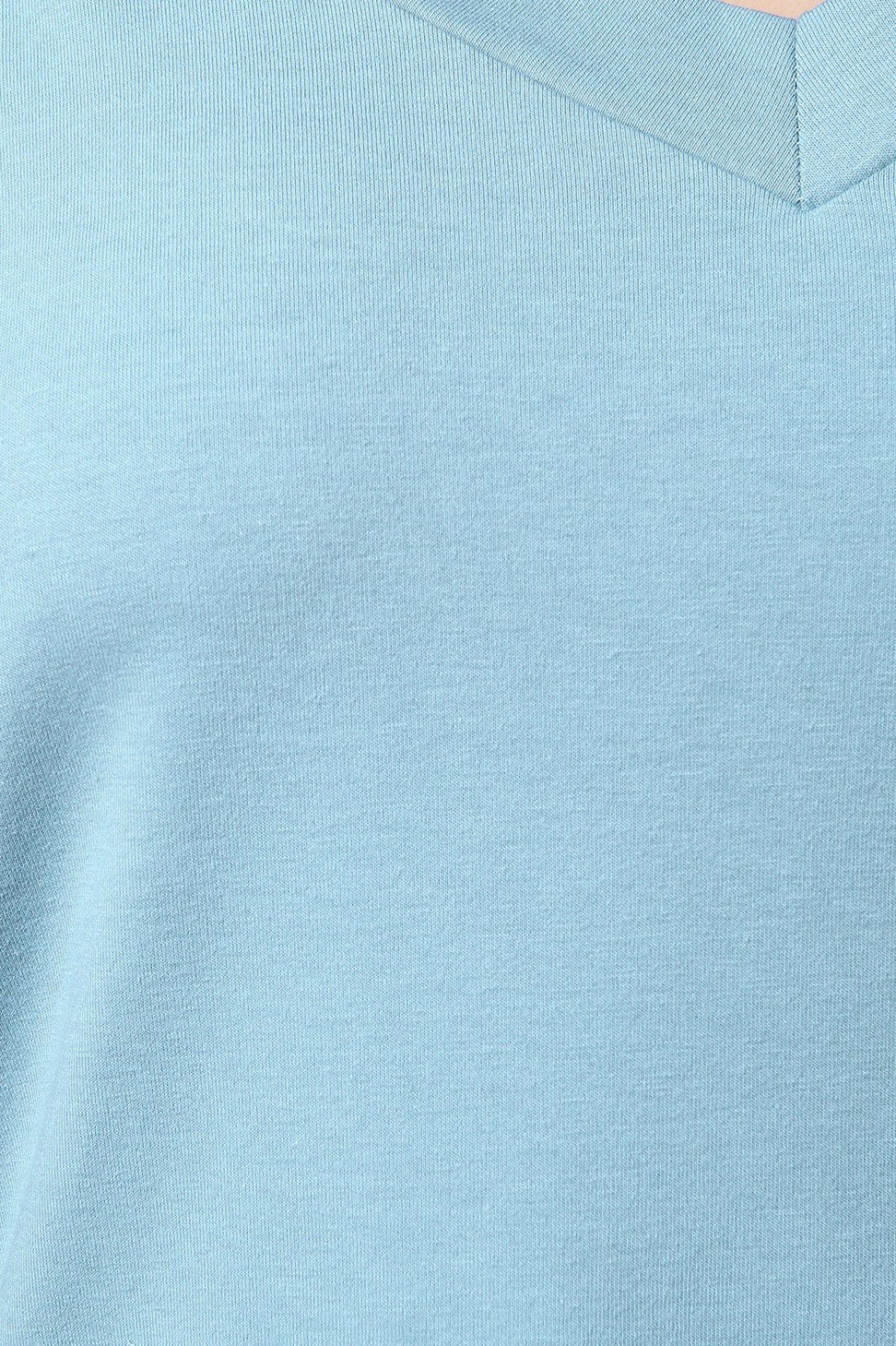 Side Zipper Trim V-Neck Jersey Sweatshirt