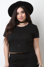 Jersey Back Corset Lace Up Boxy Crop Top