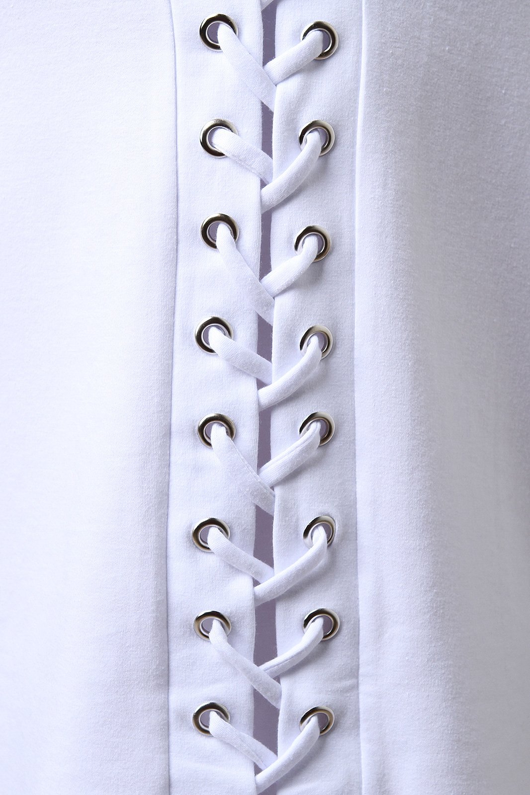 Jersey Back Corset Lace Up Boxy Crop Top