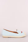 Fun Embroidered Denim Espadrille Slip On Loafer Flat - NoveltyOne
