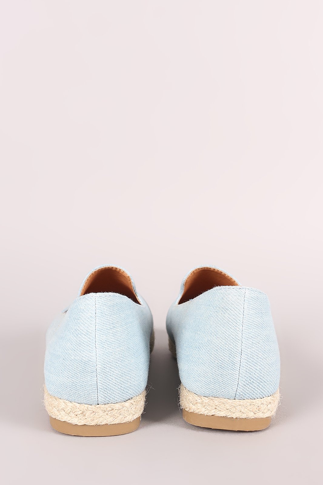 Fun Embroidered Denim Espadrille Slip On Loafer Flat - NoveltyOne