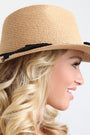 Stitched Straw Braided Trim Fedora