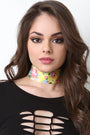 Multi-Colored Floral Thick Choker Necklace - NoveltyOne