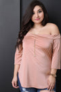 Off-The-Shoulder Quarter Sleeves Necklace Top
