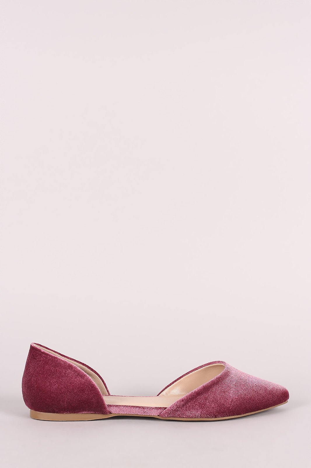 City Classified Velvet Pointy Toe Dorsay Flat