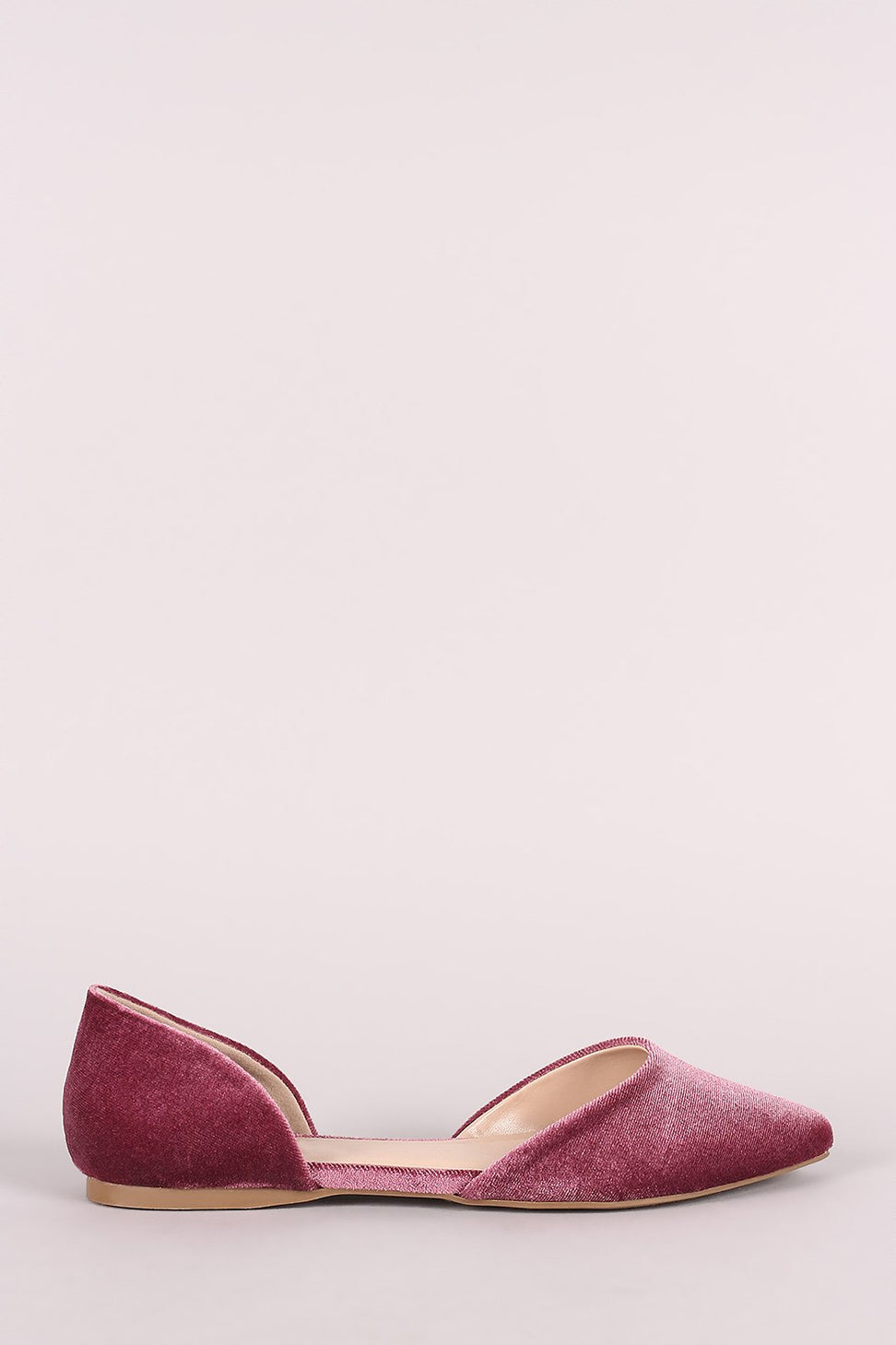 City Classified Velvet Pointy Toe Dorsay Flat