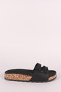 Qupid Double Buckled Cork Footbed Sandal