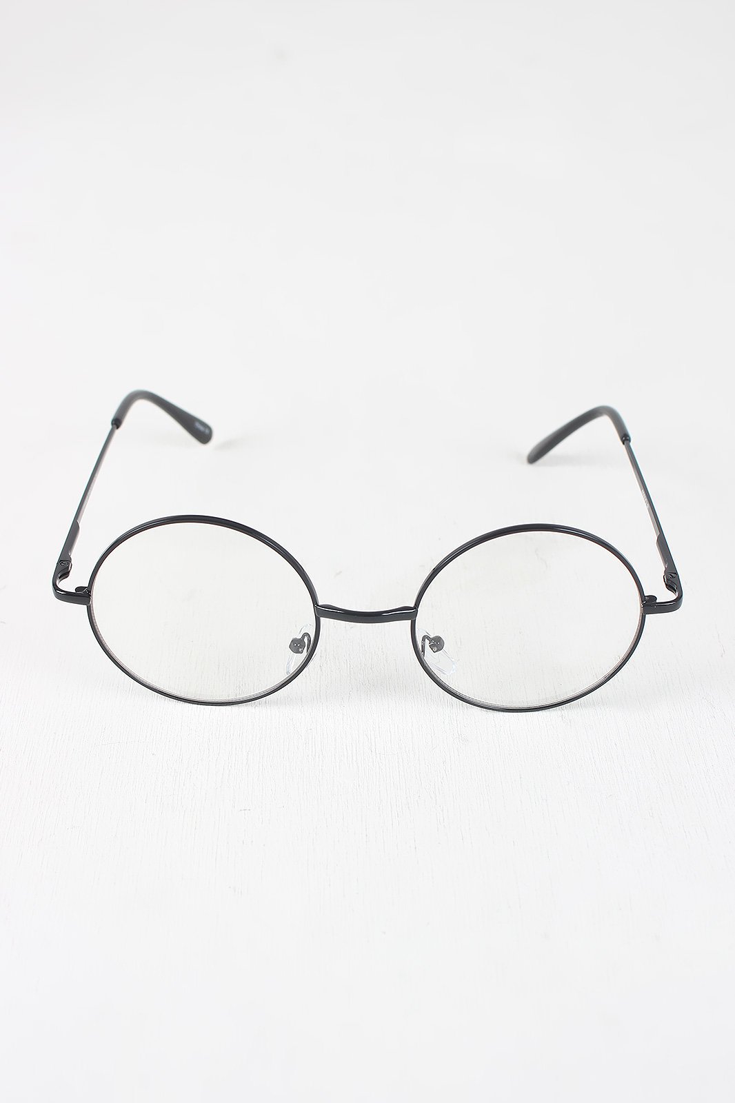 Circular Metal Framed Clear Lens Sunglasses