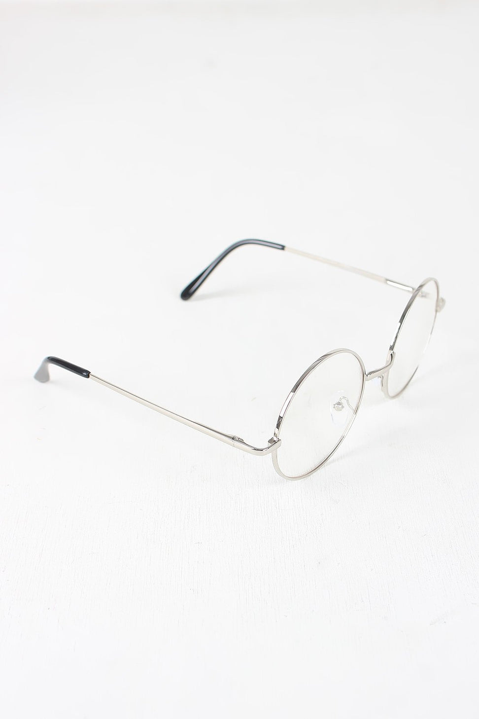Circular Metal Framed Clear Lens Sunglasses
