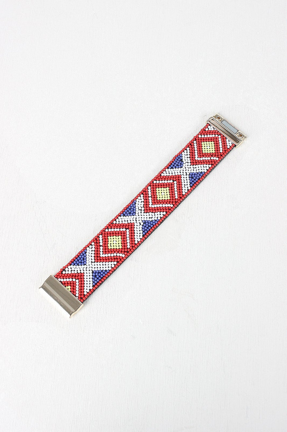 Beaded Pattern Band Cuff Bracelet