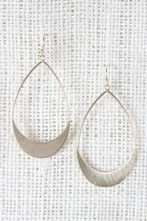 Scratch Design Oval Dangle Earrings