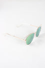 Open Wire Framed Mirror Lens Sunglasses