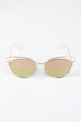 Open Wire Framed Mirror Lens Sunglasses