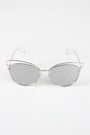 Open Wire Framed Mirror Lens Sunglasses