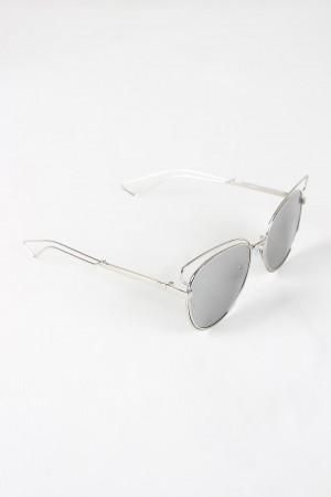 Open Wire Framed Mirror Lens Sunglasses
