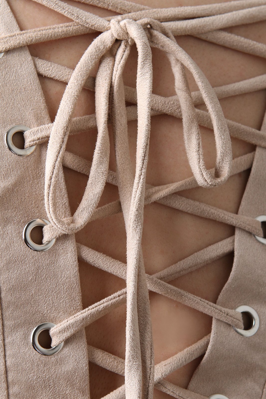 Vegan Suede Lace-Up Back Dress
