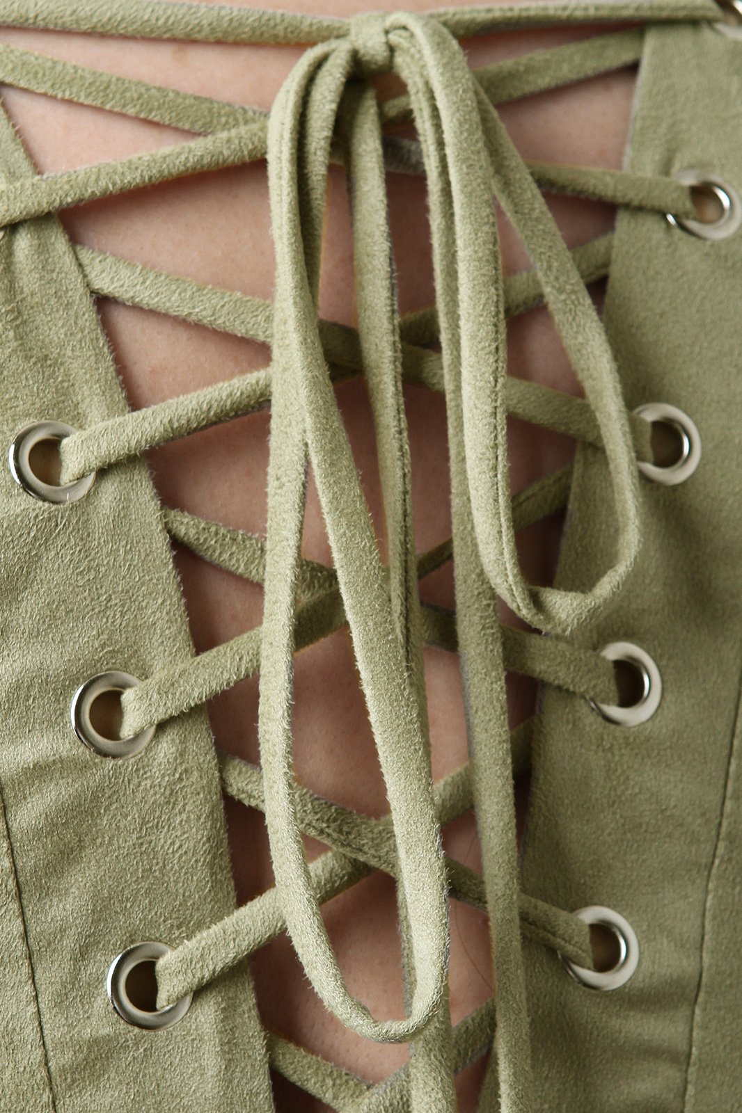 Vegan Suede Lace-Up Back Dress