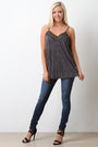 Accordion Pleated Lace Cami Top