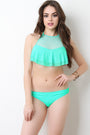 Flutter Tier Mesh Halter Bikini Set - NoveltyOne