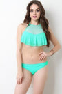 Flutter Tier Mesh Halter Bikini Set - NoveltyOne